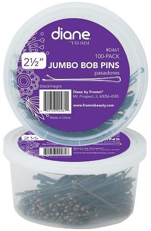 JUMBO BOB PINS 2.5 INCH BLACK 100-PACK 